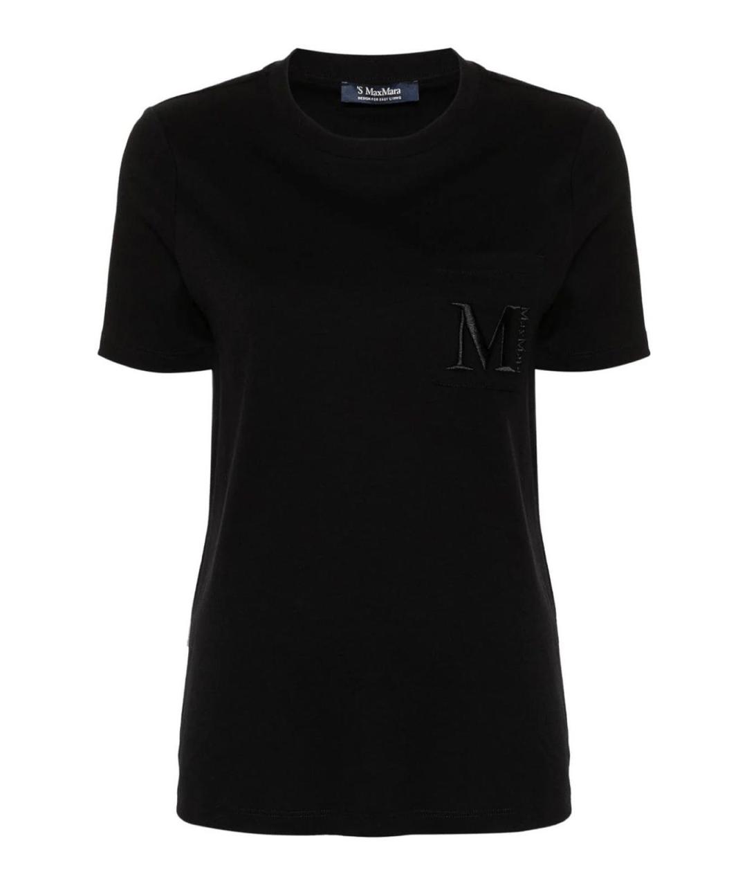 'S MAX MARA Черная хлопковая футболка, фото 1