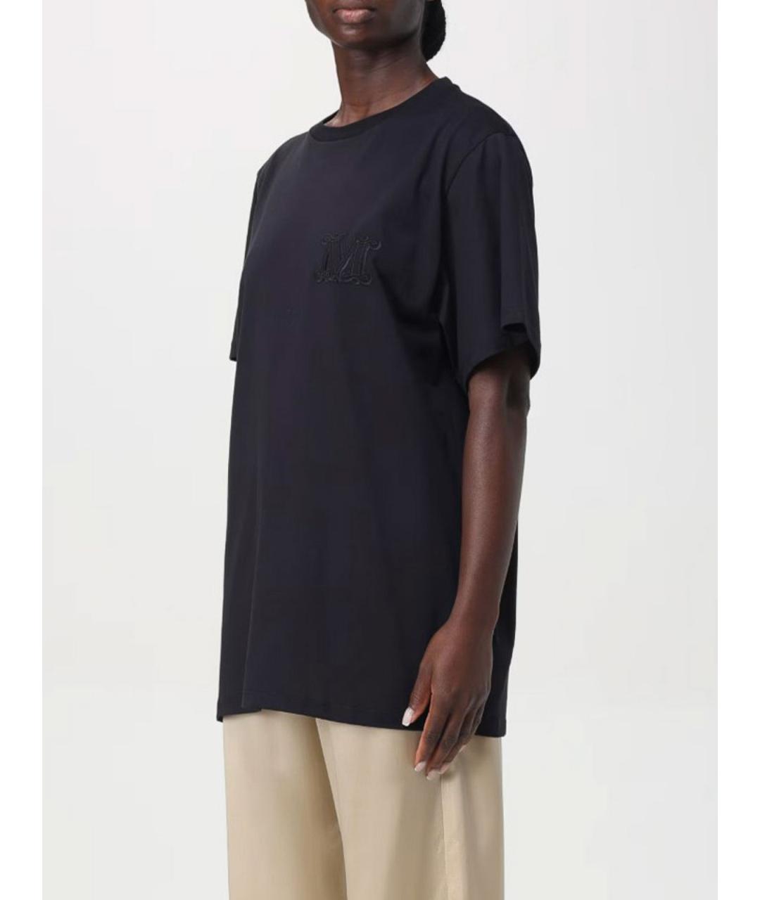 MAX MARA Черная хлопковая футболка, фото 4
