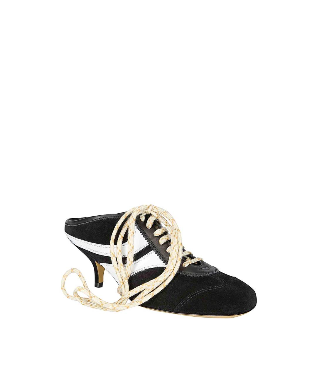 DRIES VAN NOTEN Черные замшевые мюли, фото 2
