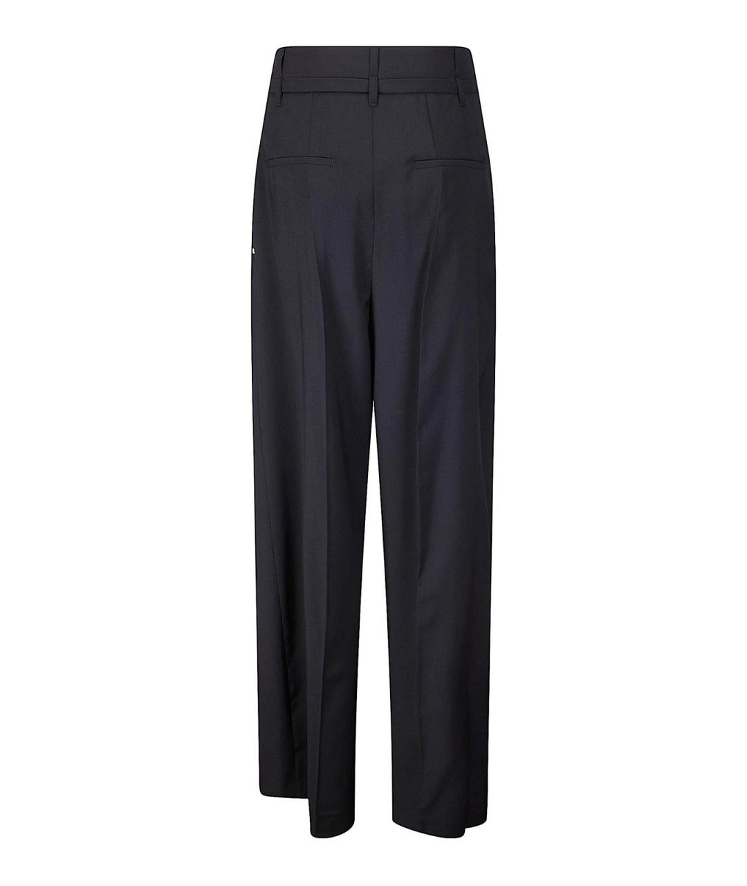 SPORTMAX Черные шерстяные прямые брюки, фото 3