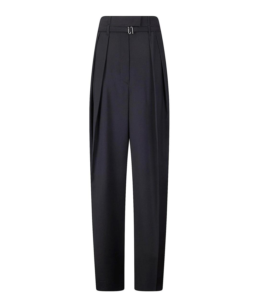 SPORTMAX Черные шерстяные прямые брюки, фото 1