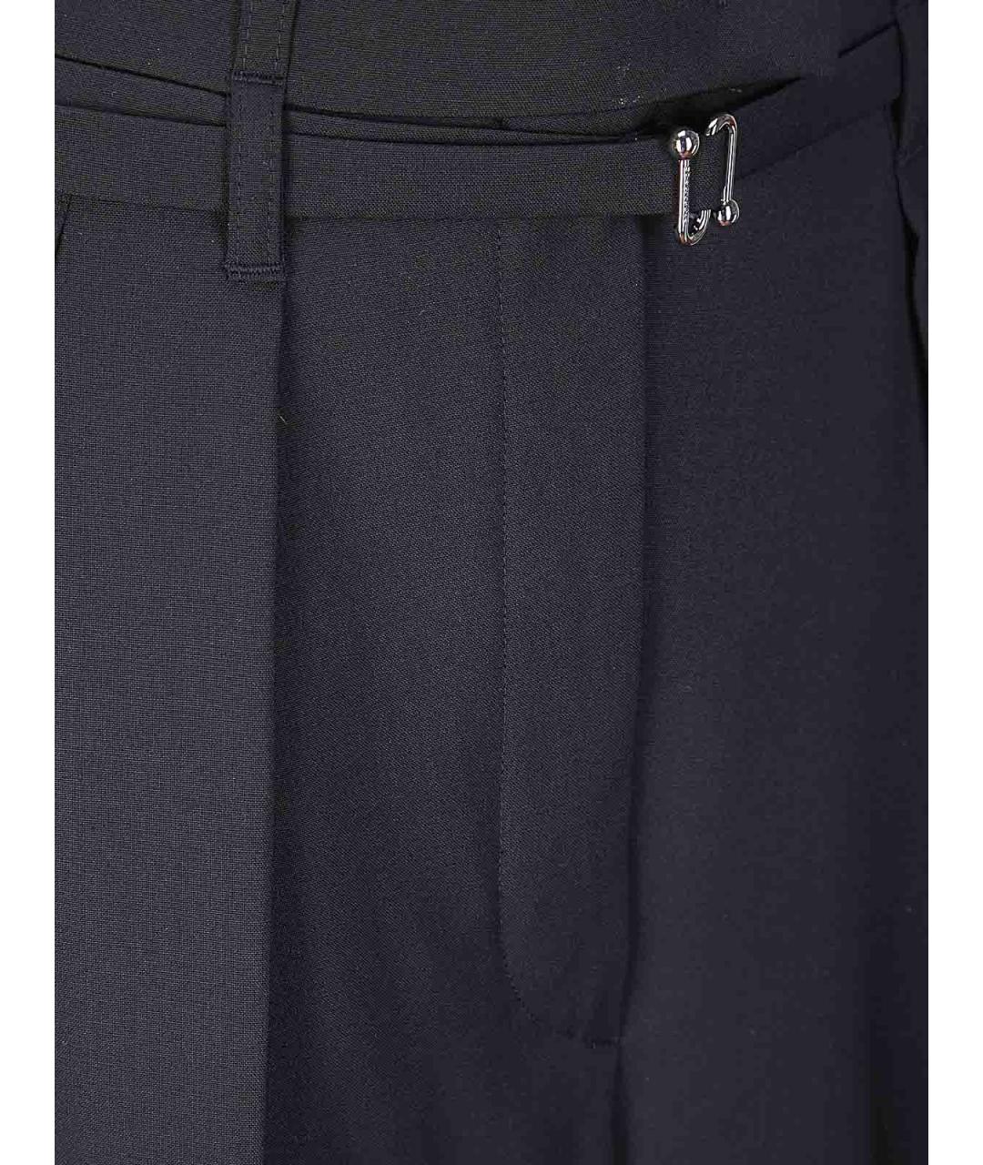 SPORTMAX Черные шерстяные прямые брюки, фото 2