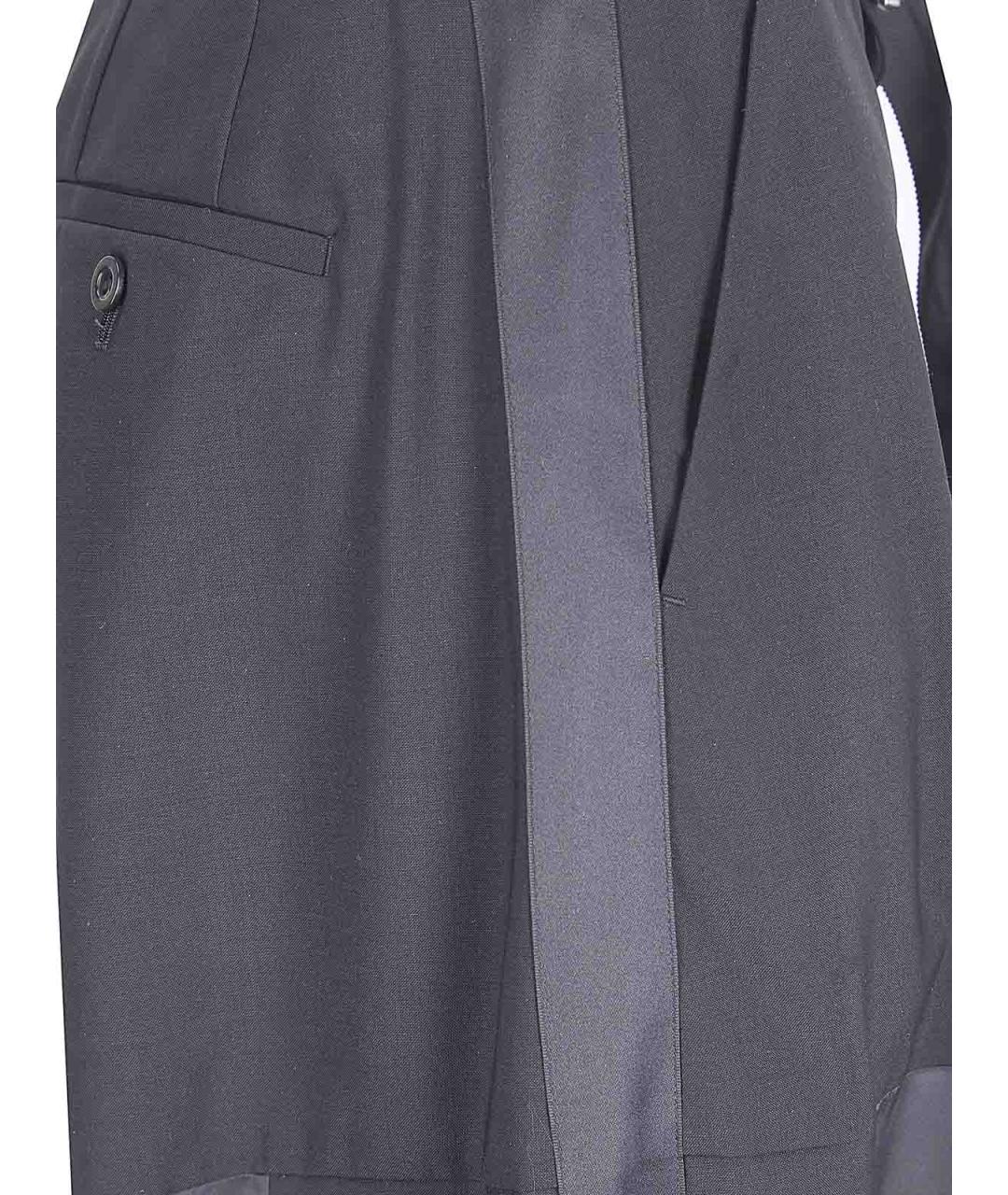 SACAI Черные шерстяные брюки широкие, фото 3