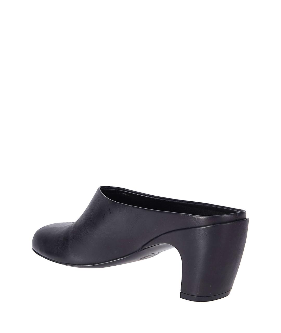 DRIES VAN NOTEN Черные кожаные мюли, фото 3