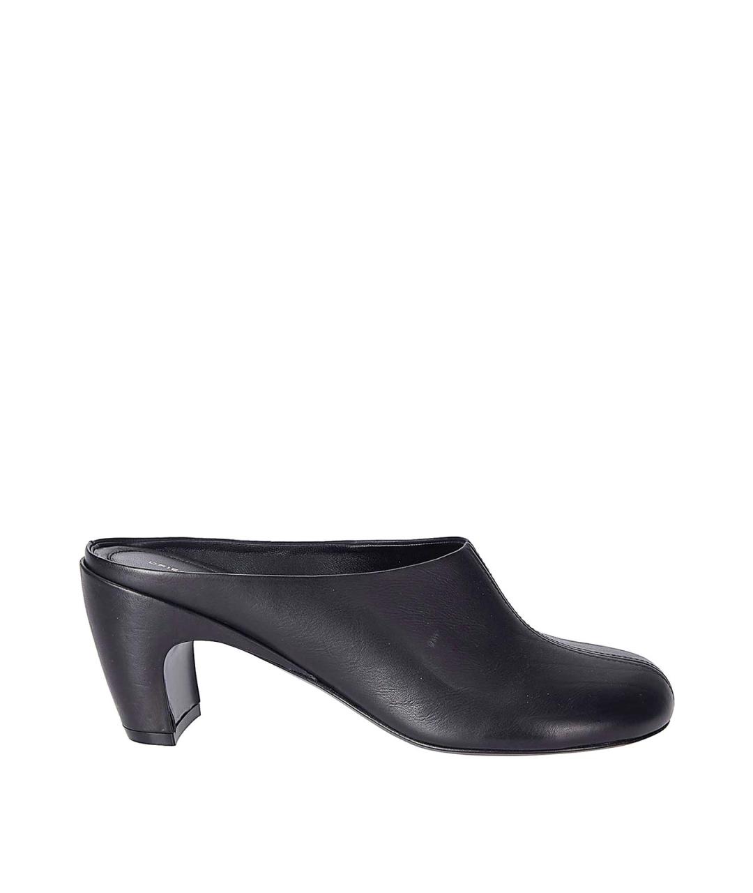 DRIES VAN NOTEN Черные кожаные мюли, фото 1