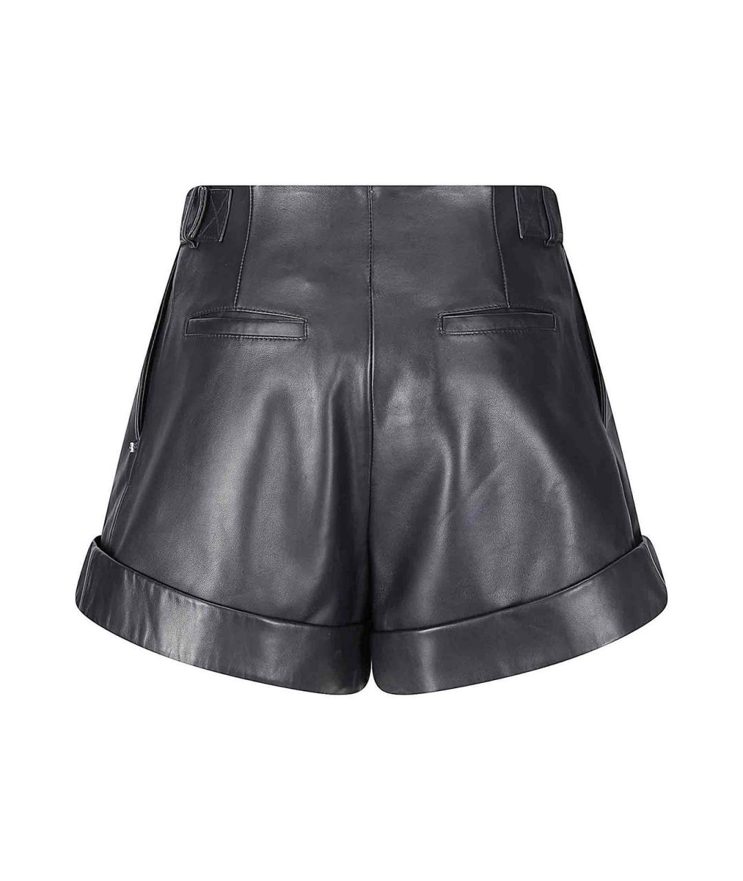 SPORTMAX Черные кожаные шорты, фото 2