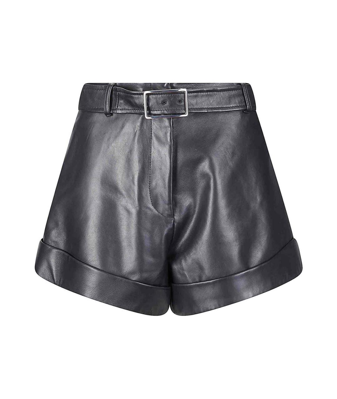 SPORTMAX Черные кожаные шорты, фото 1