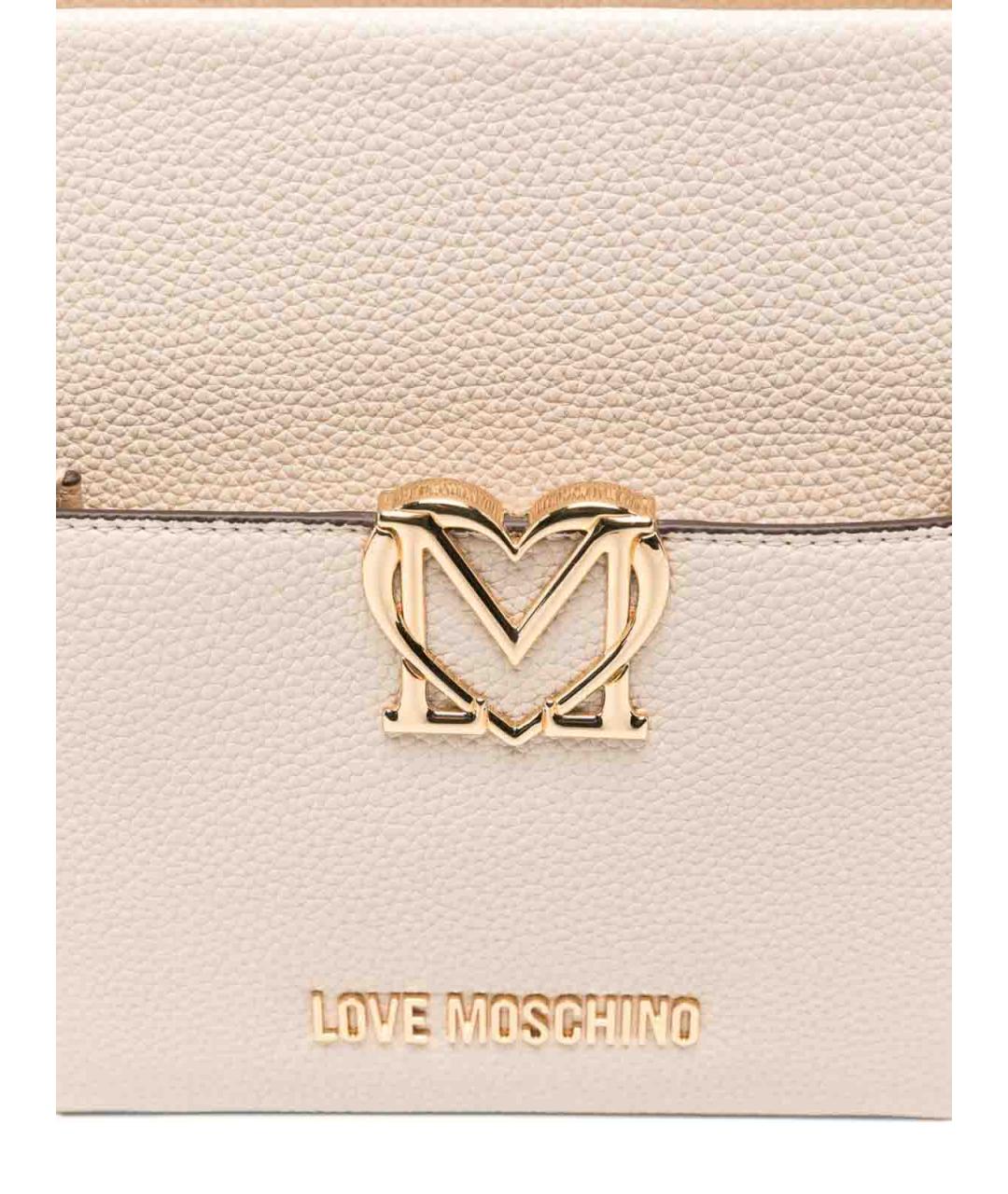LOVE MOSCHINO Белая кожаная сумка тоут, фото 2