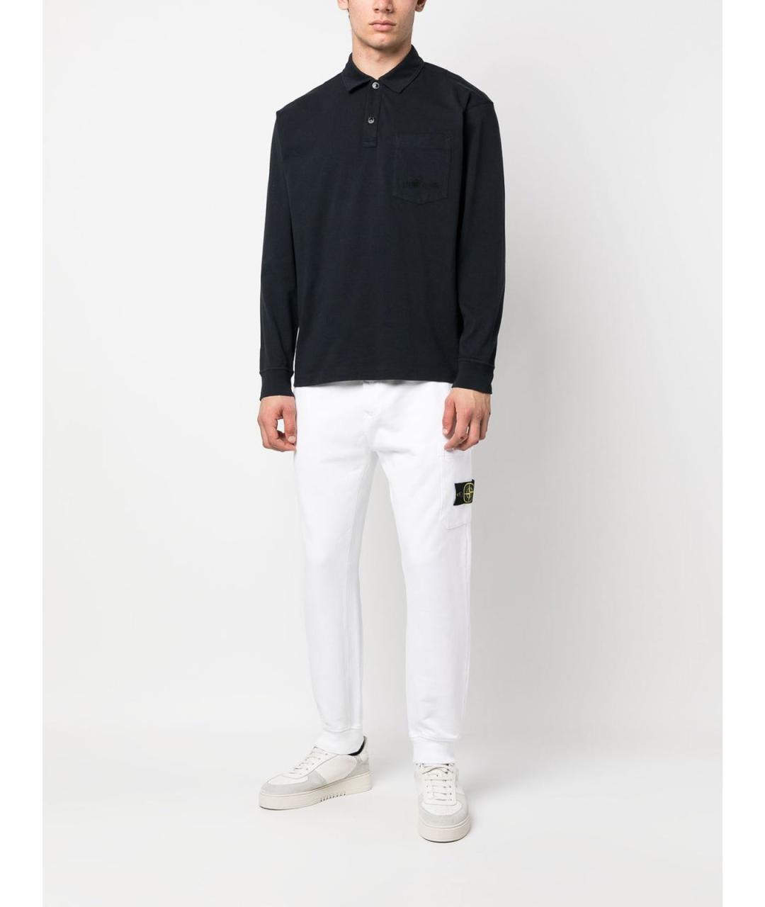 STONE ISLAND Белые хлопковые повседневные брюки, фото 5