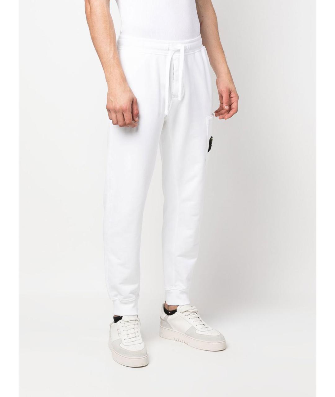 STONE ISLAND Белые хлопковые повседневные брюки, фото 3
