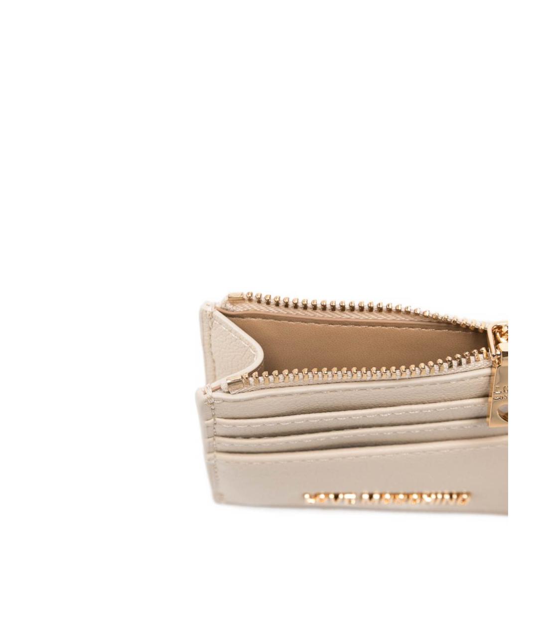 LOVE MOSCHINO Белый кожаный кошелек, фото 3