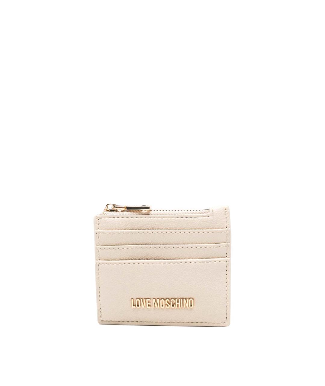 LOVE MOSCHINO Белый кожаный кошелек, фото 1