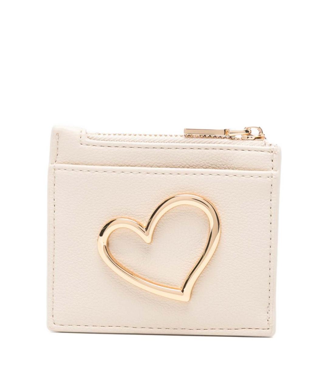 LOVE MOSCHINO Белый кожаный кошелек, фото 2