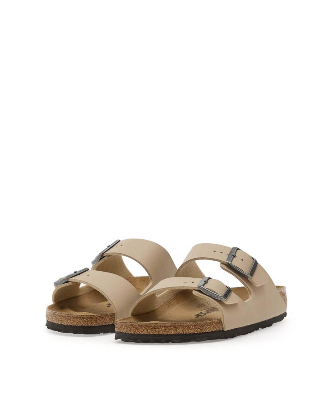 BIRKENSTOCK Бежевые кожаные сандалии, фото 4