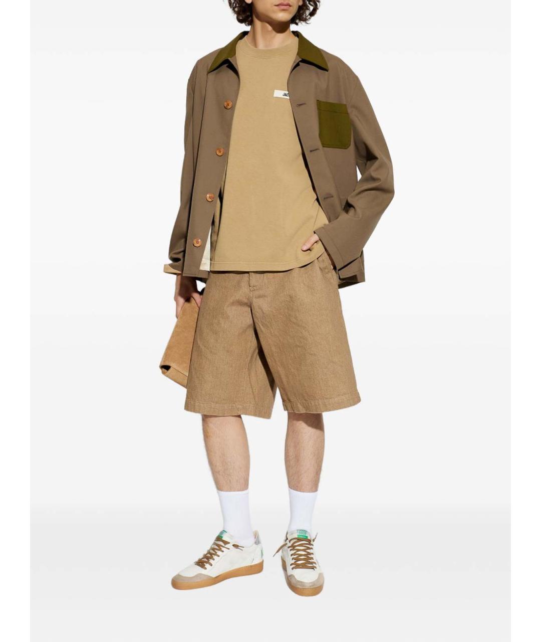 JACQUEMUS Бежевые хлопковые шорты, фото 4