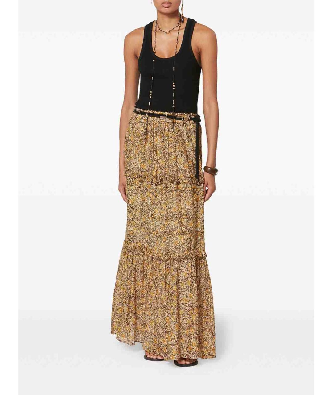 ISABEL MARANT Коричневая хлопковая юбка макси, фото 3
