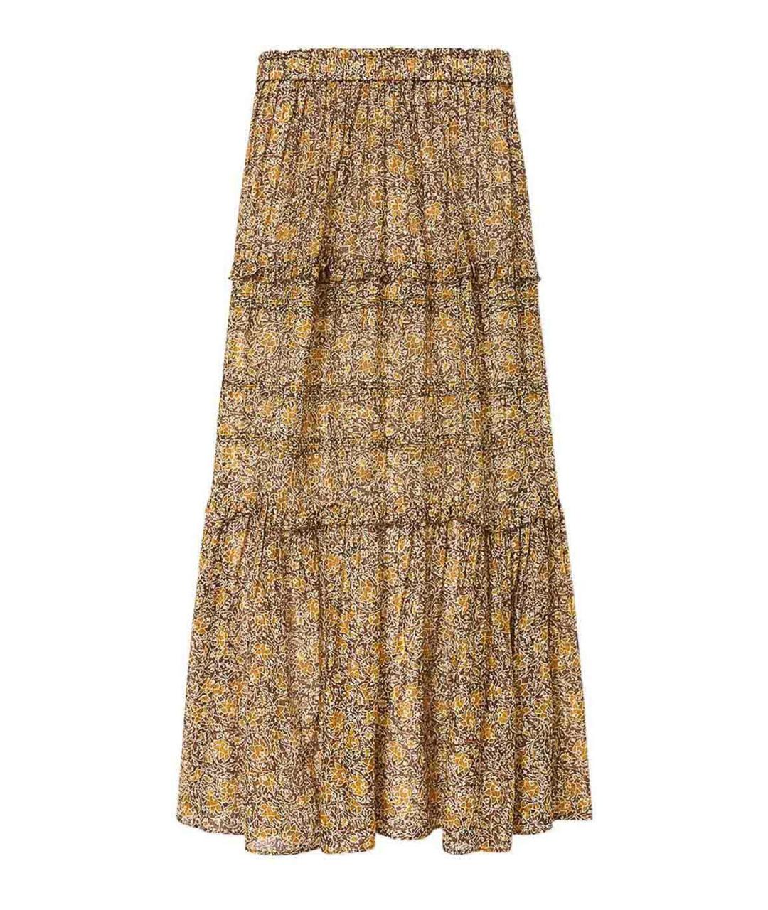 ISABEL MARANT Коричневая хлопковая юбка макси, фото 1