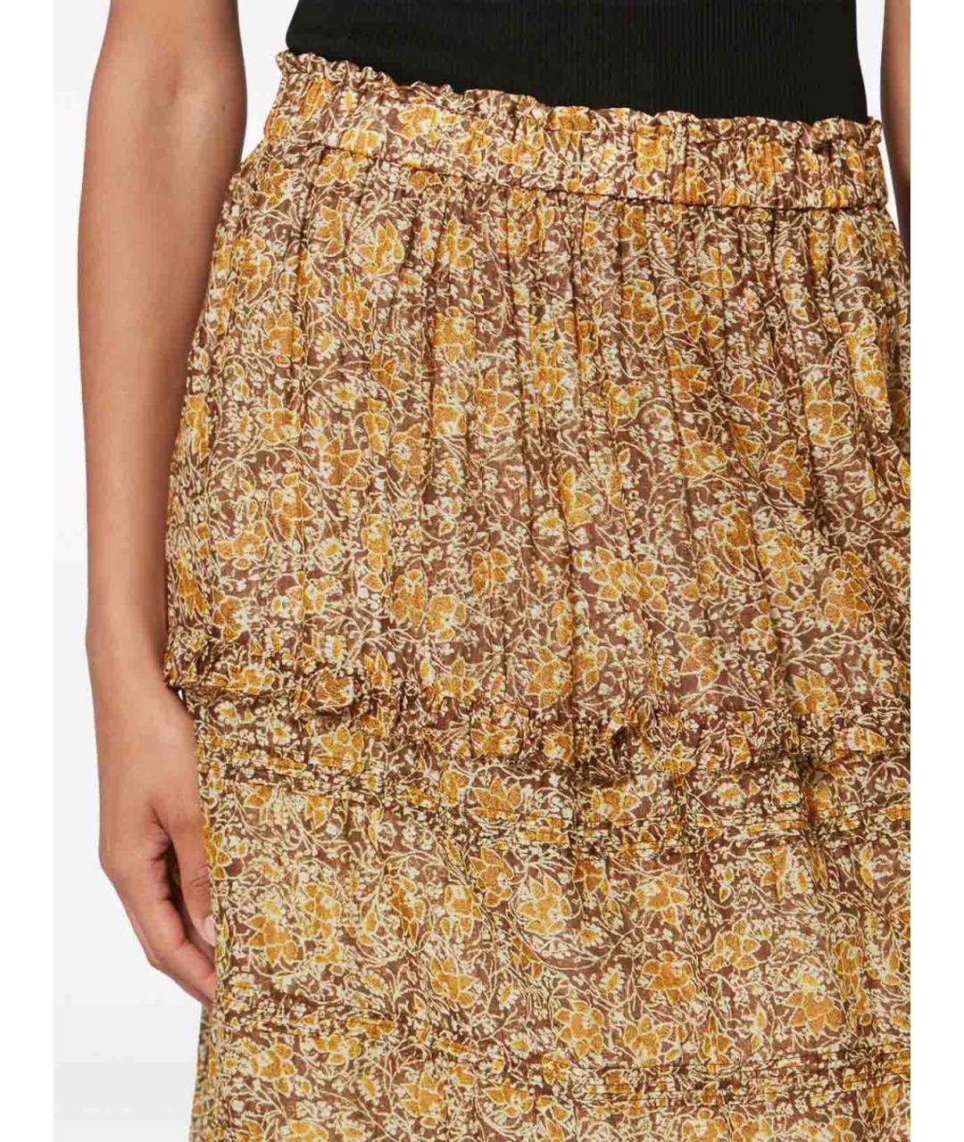 ISABEL MARANT Коричневая хлопковая юбка макси, фото 4