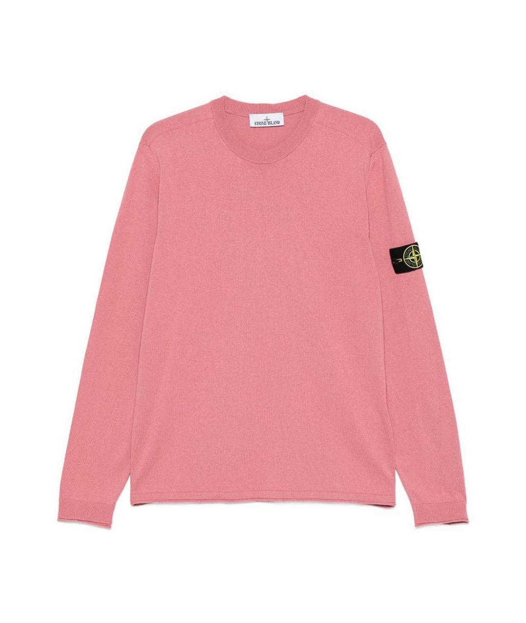 STONE ISLAND Розовый хлопковый джемпер / свитер, фото 1