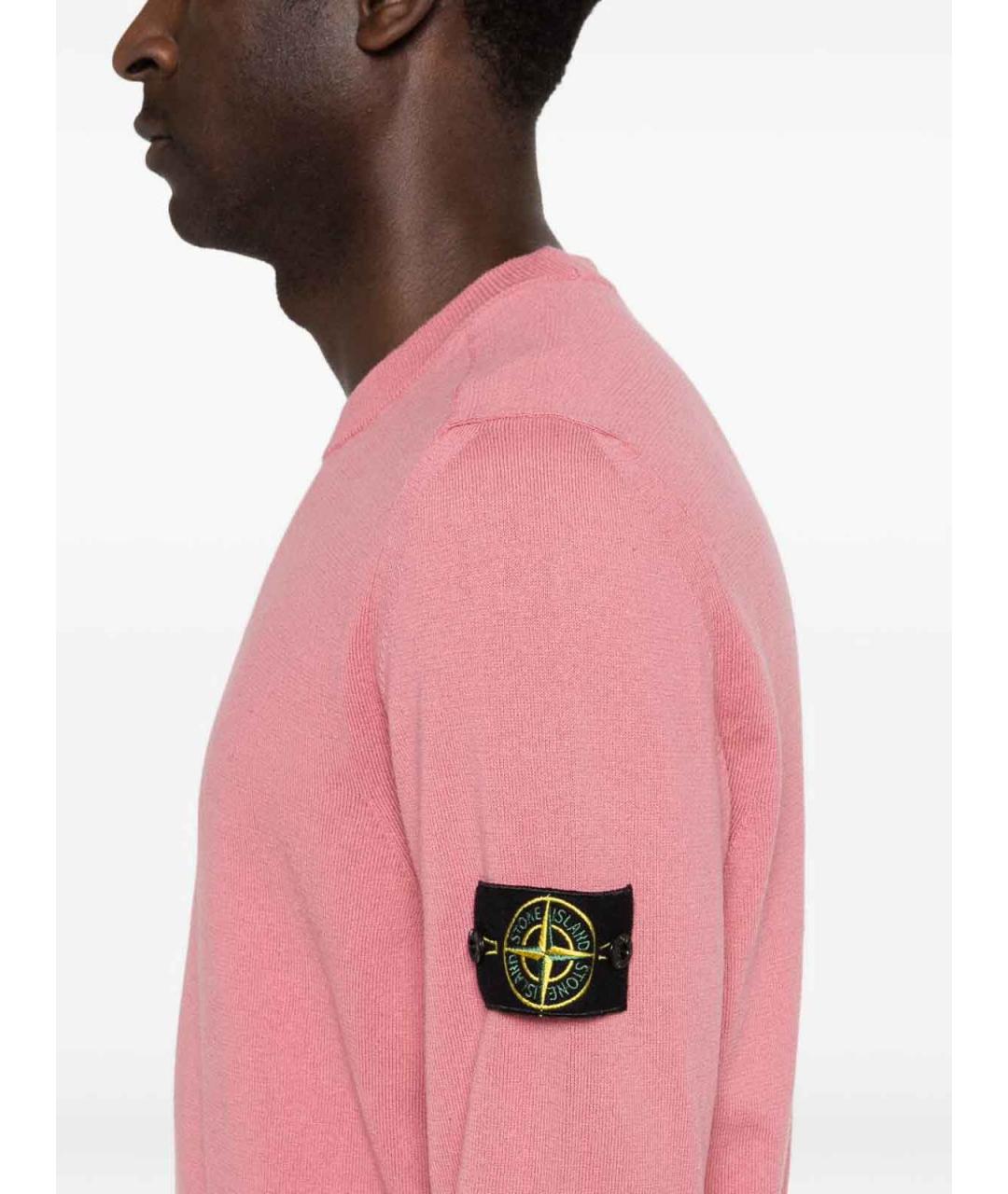 STONE ISLAND Розовый хлопковый джемпер / свитер, фото 5