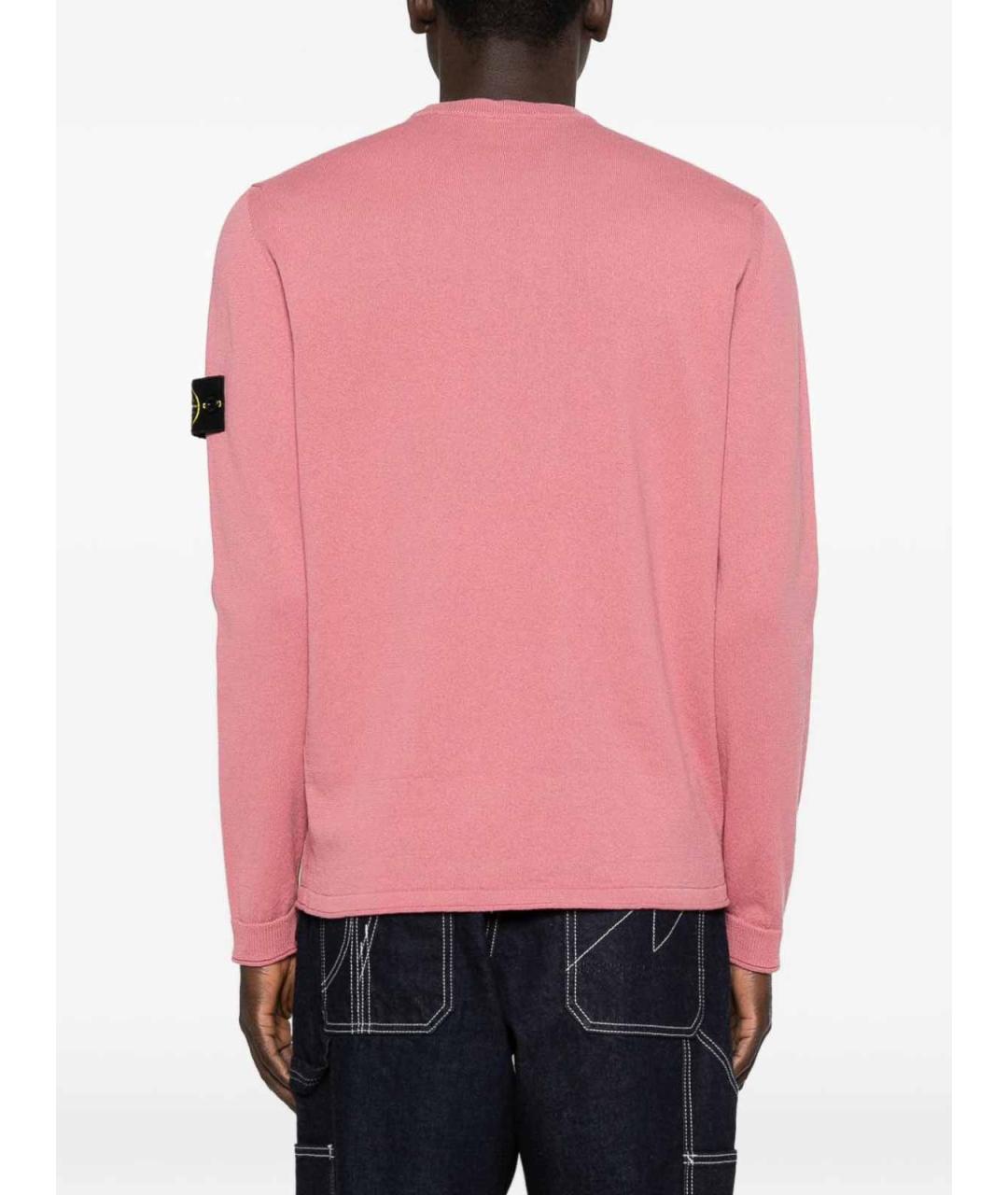 STONE ISLAND Розовый хлопковый джемпер / свитер, фото 4