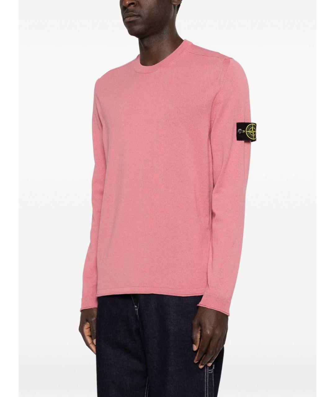 STONE ISLAND Розовый хлопковый джемпер / свитер, фото 2