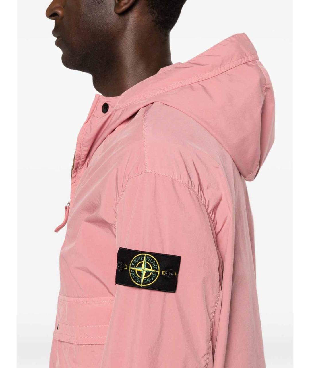 STONE ISLAND Розовая полиэстеровая куртка, фото 2
