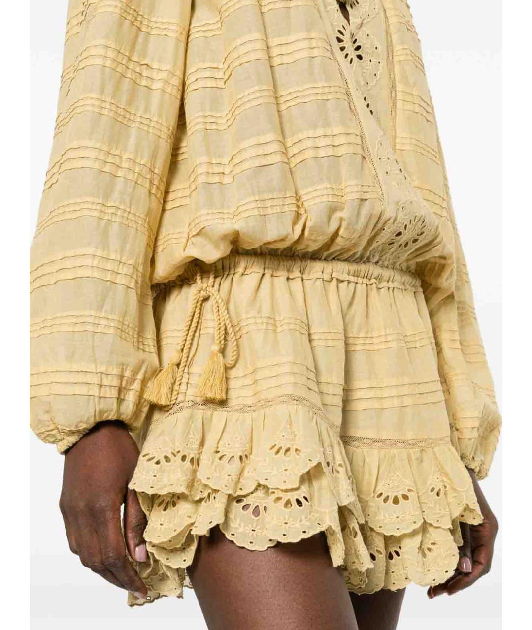 ISABEL MARANT Желтое хлопковое повседневное платье, фото 3