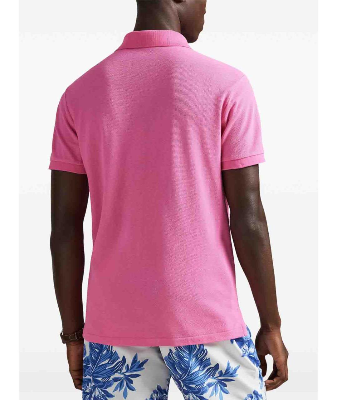 POLO RALPH LAUREN Бежевое хлопковое поло с коротким рукавом, фото 3