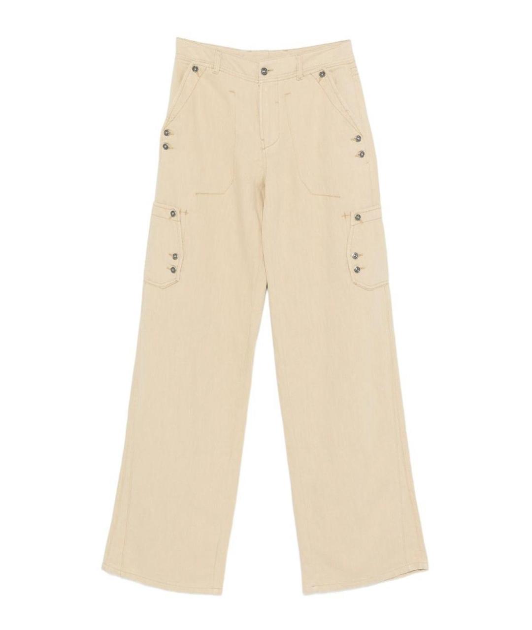 ERMANNO SCERVINO Бежевые хлопковые прямые джинсы, фото 1