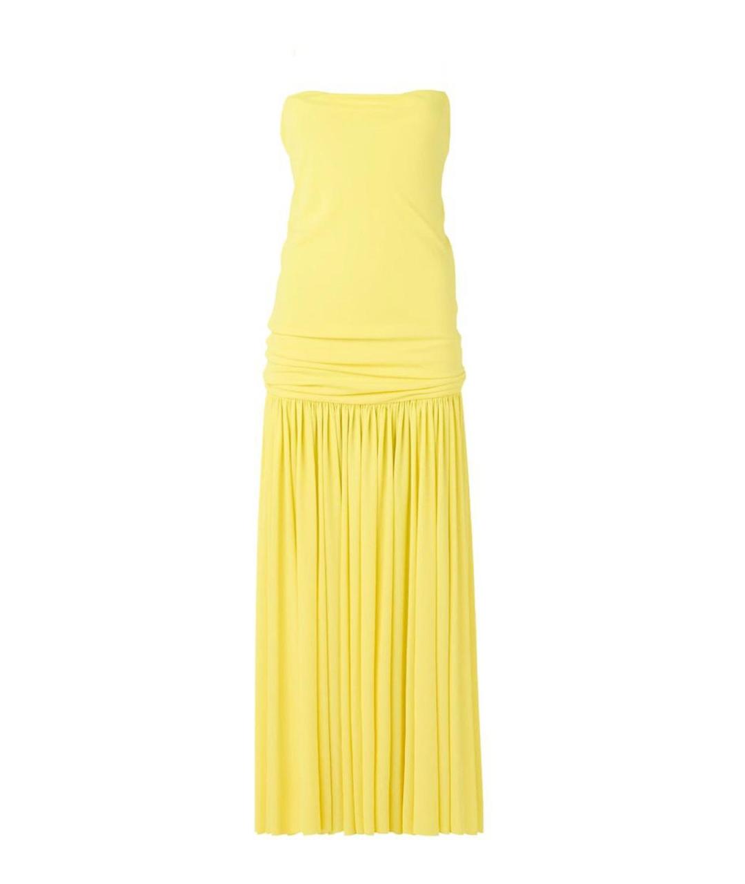JACQUEMUS Желтое вискозное коктейльное платье, фото 1