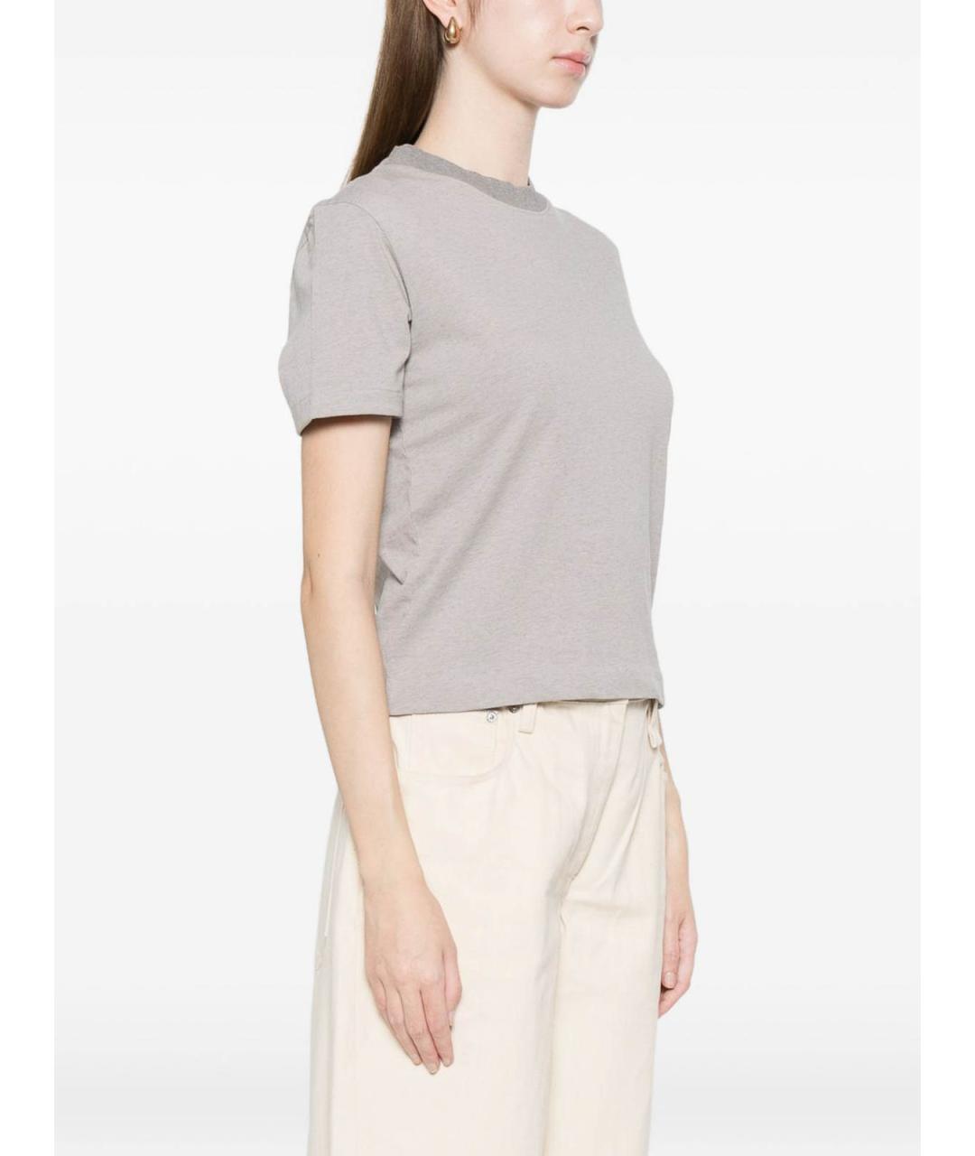 JACQUEMUS Серая хлопковая футболка, фото 2