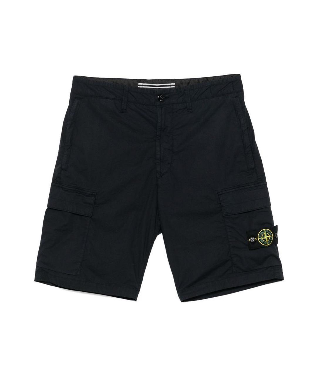 STONE ISLAND Темно-синие хлопковые шорты, фото 1