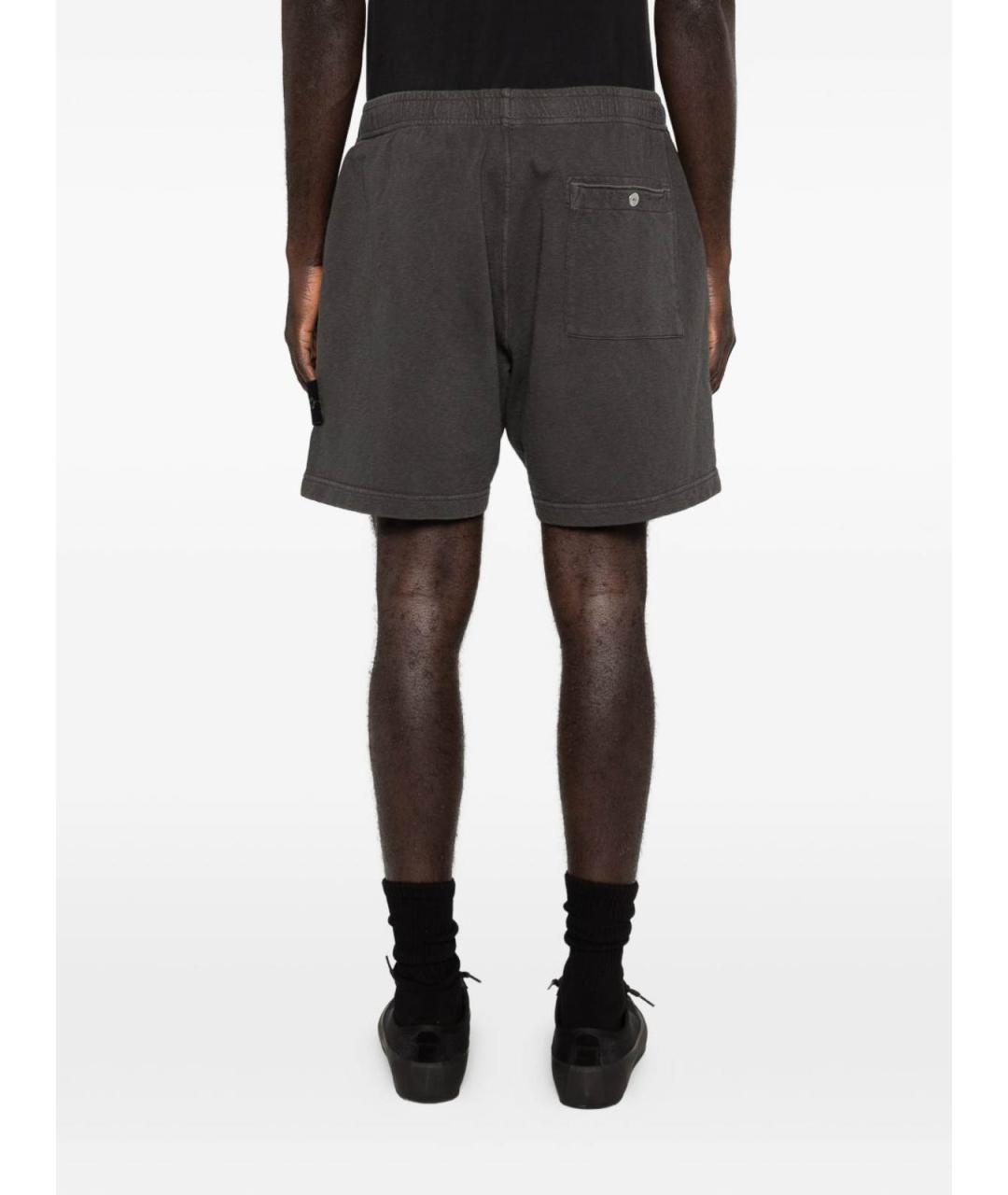 STONE ISLAND Серые хлопковые шорты, фото 3
