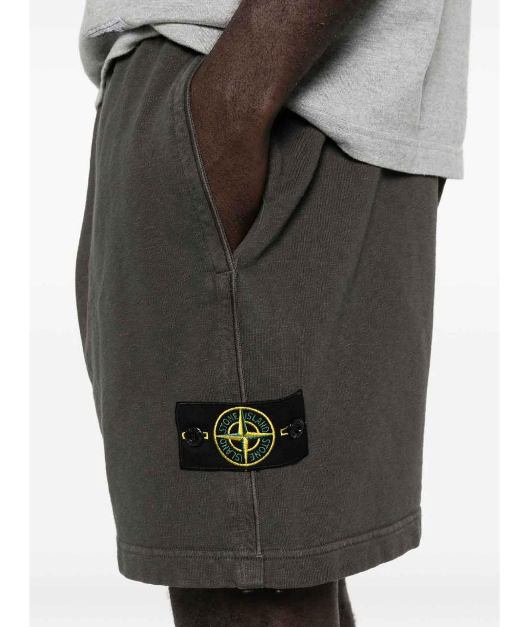 STONE ISLAND Серые хлопковые шорты, фото 5
