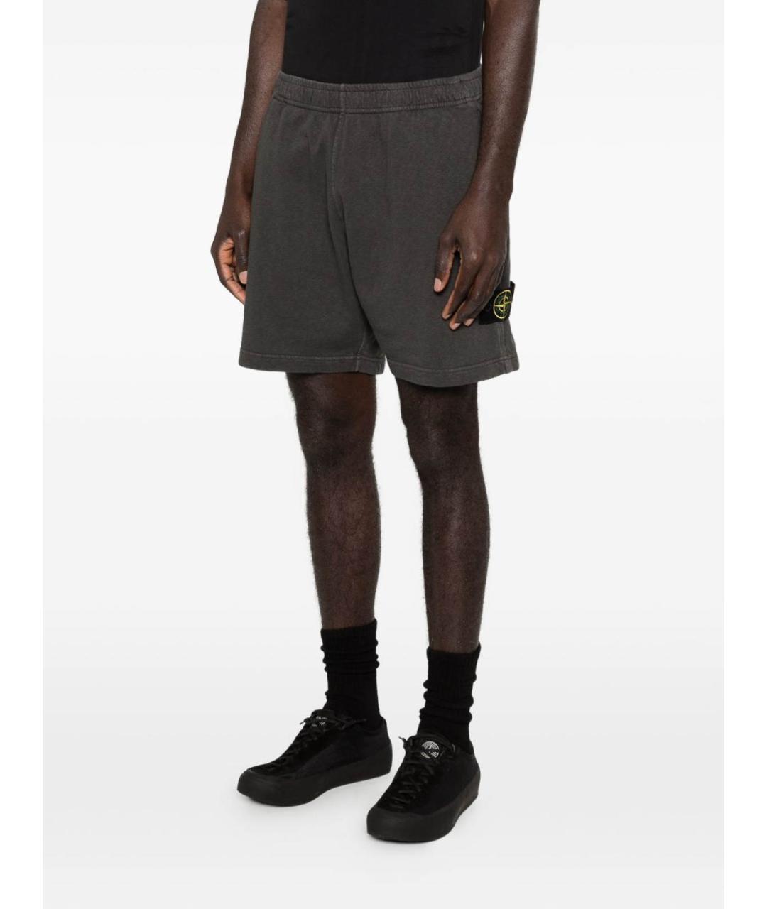 STONE ISLAND Серые хлопковые шорты, фото 2