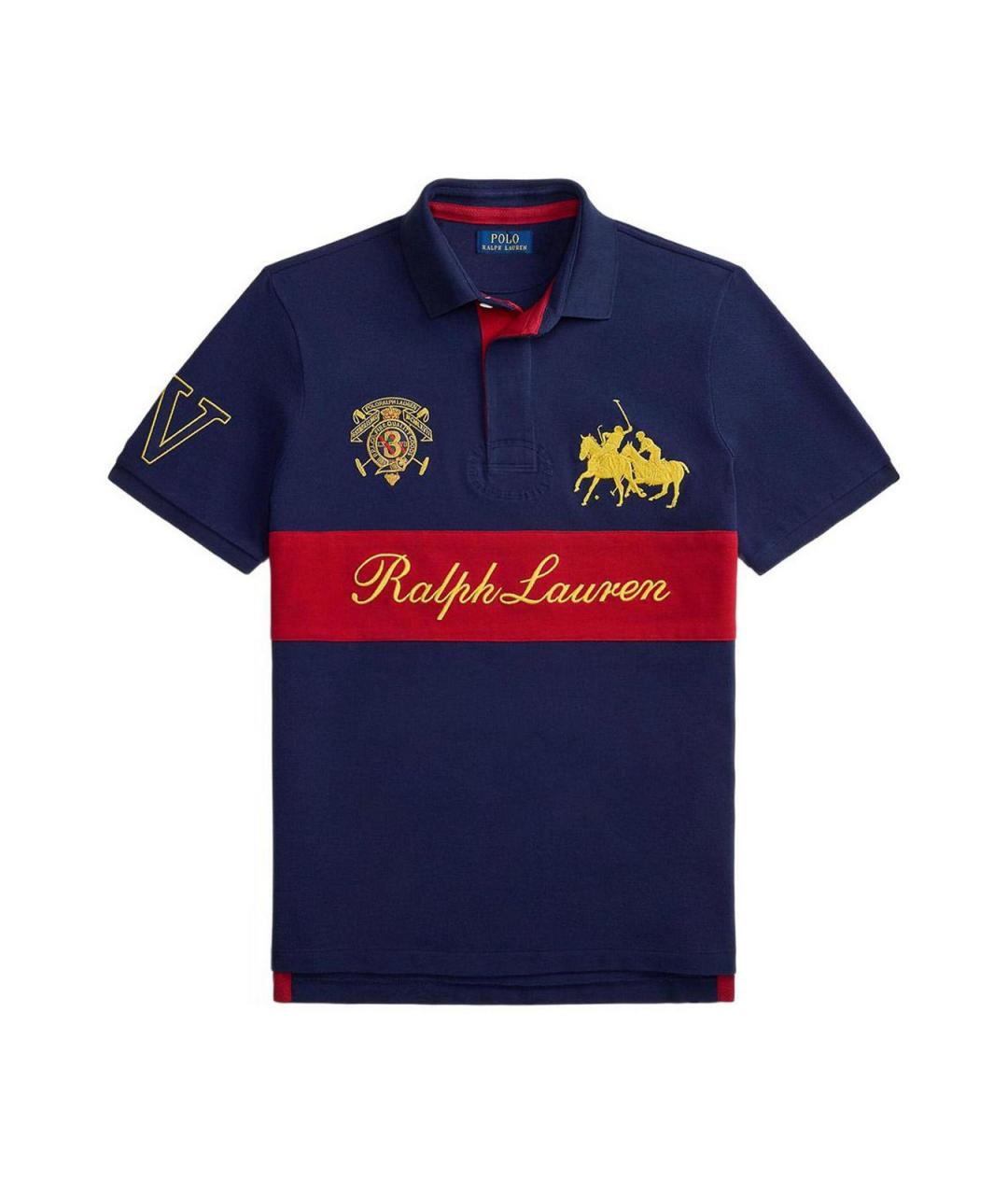 POLO RALPH LAUREN Синее хлопковое поло с коротким рукавом, фото 1