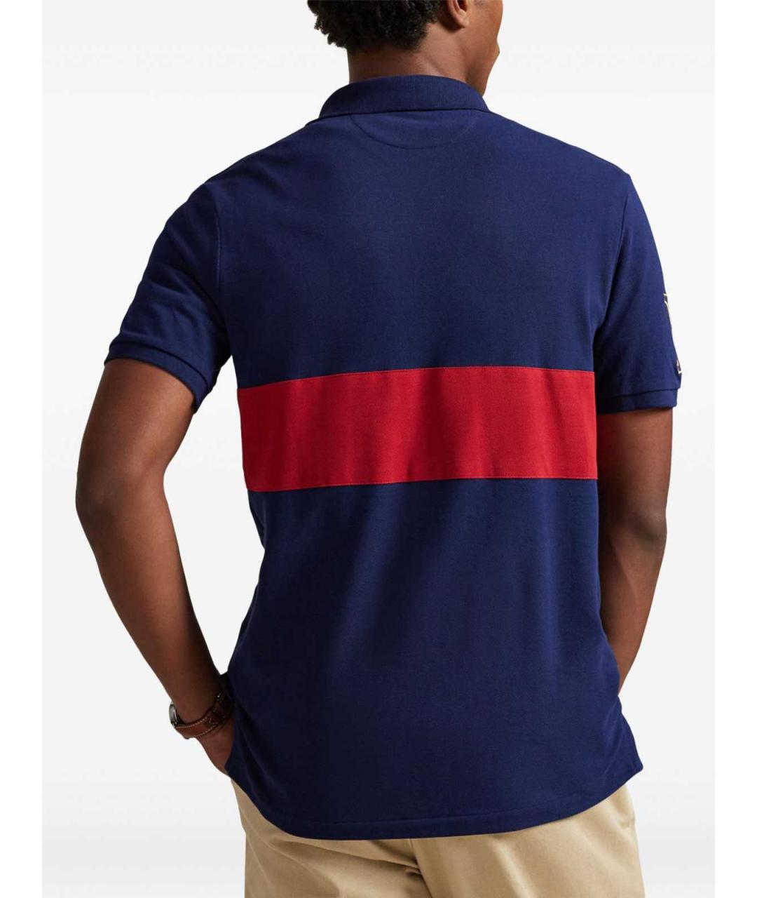 POLO RALPH LAUREN Синее хлопковое поло с коротким рукавом, фото 2