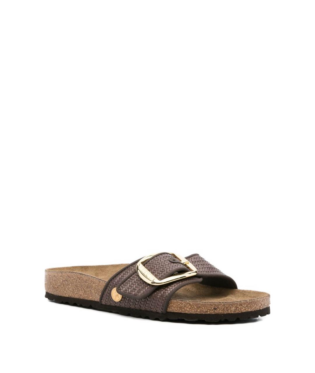 BIRKENSTOCK Коричневые кожаные шлепанцы, фото 4