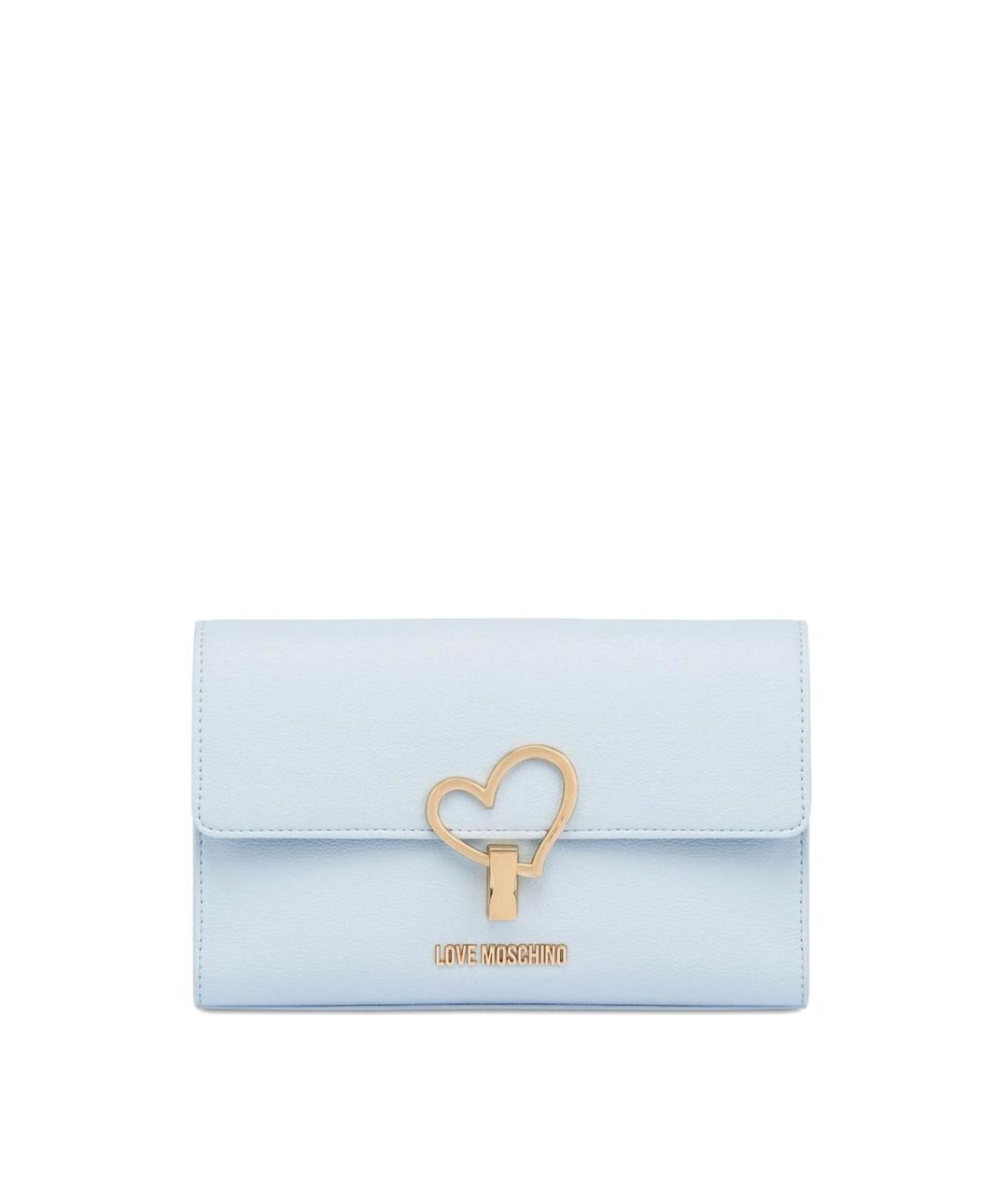 LOVE MOSCHINO Голубая кожаная сумка через плечо, фото 1