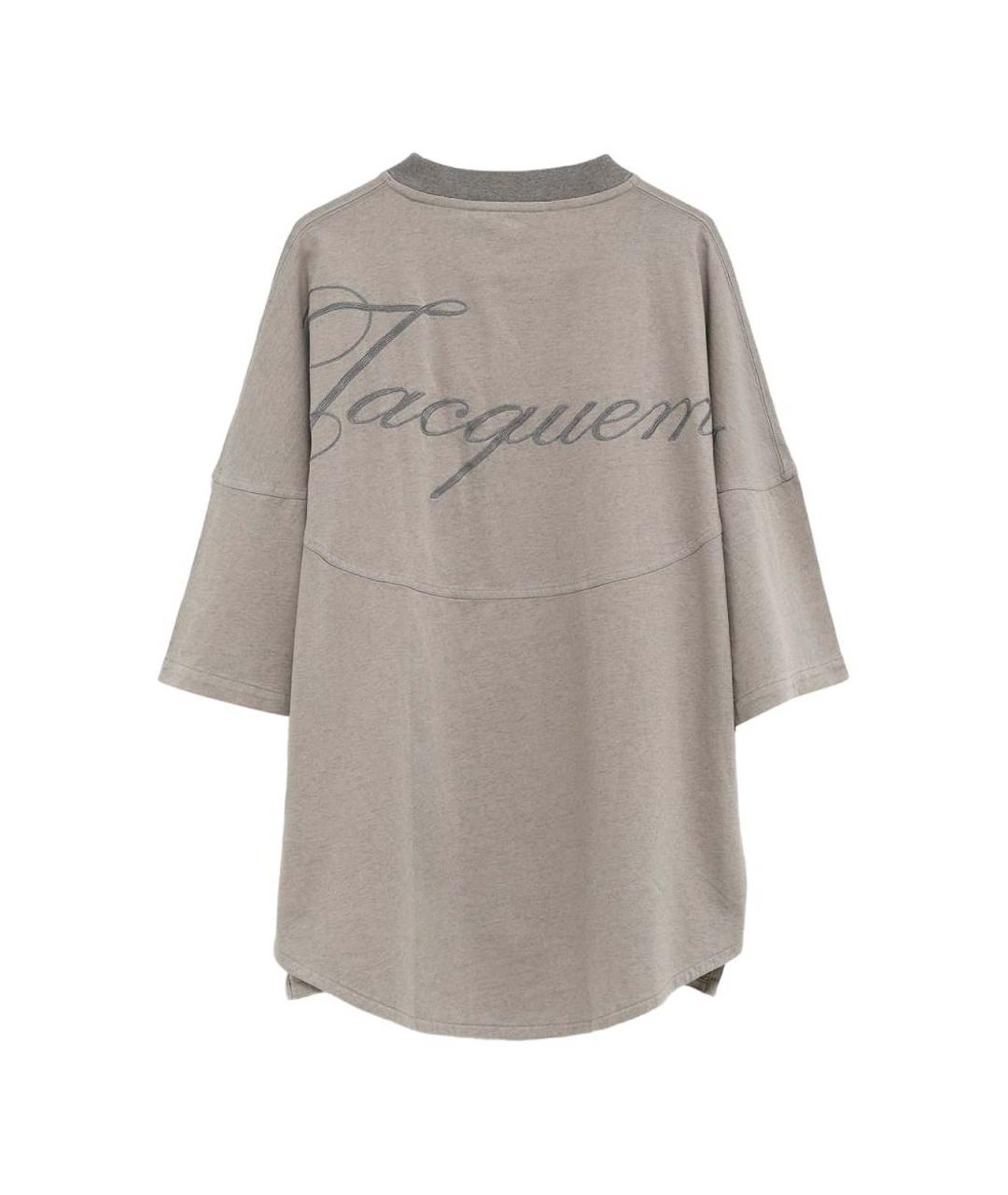 JACQUEMUS Серая хлопковая футболка, фото 3