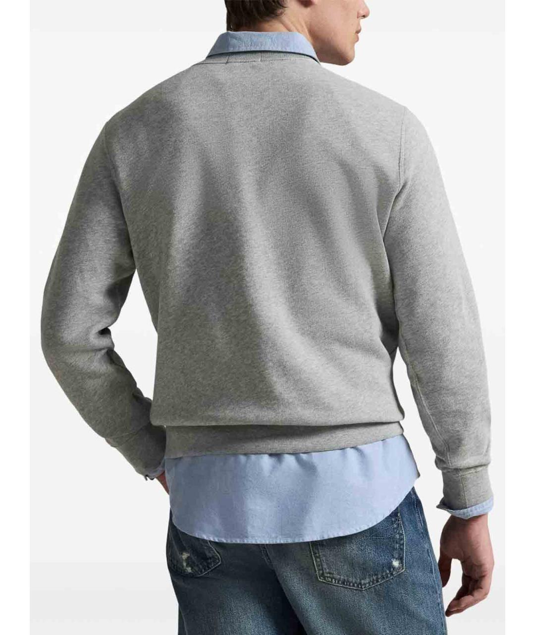 POLO RALPH LAUREN Серое хлопковое поло с коротким рукавом, фото 2