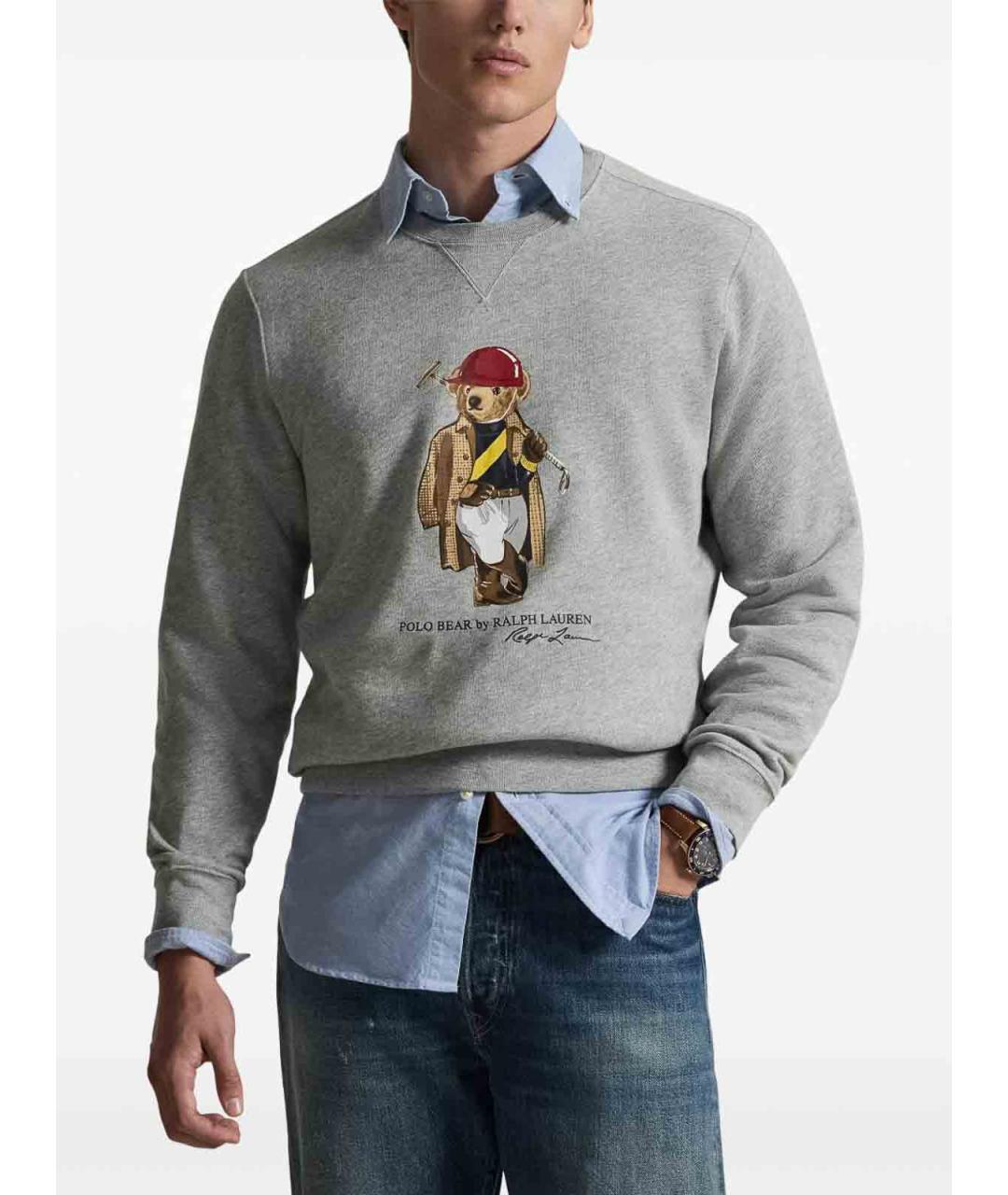 POLO RALPH LAUREN Серое хлопковое поло с коротким рукавом, фото 3
