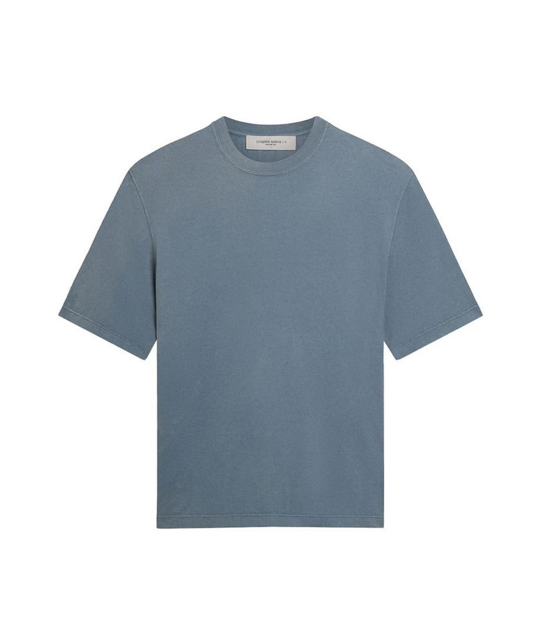 GOLDEN GOOSE DELUXE BRAND Синяя хлопковая футболка, фото 1