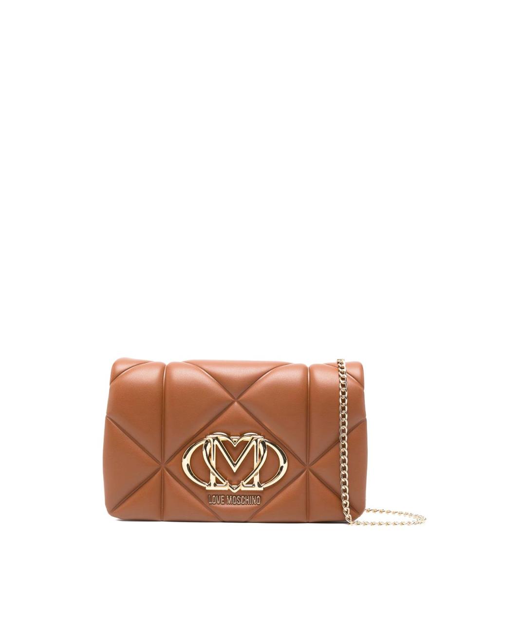LOVE MOSCHINO Коричневая сумка тоут из искусственной кожи, фото 1