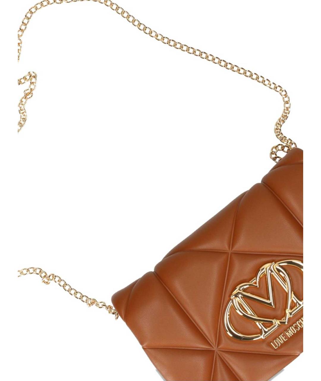 LOVE MOSCHINO Коричневая сумка тоут из искусственной кожи, фото 2