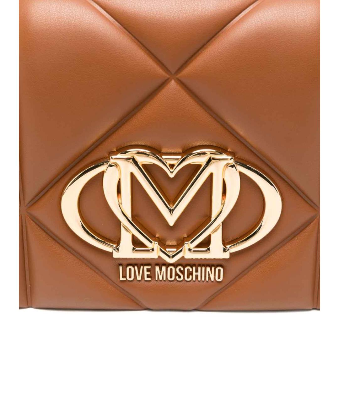 LOVE MOSCHINO Коричневая сумка тоут из искусственной кожи, фото 3
