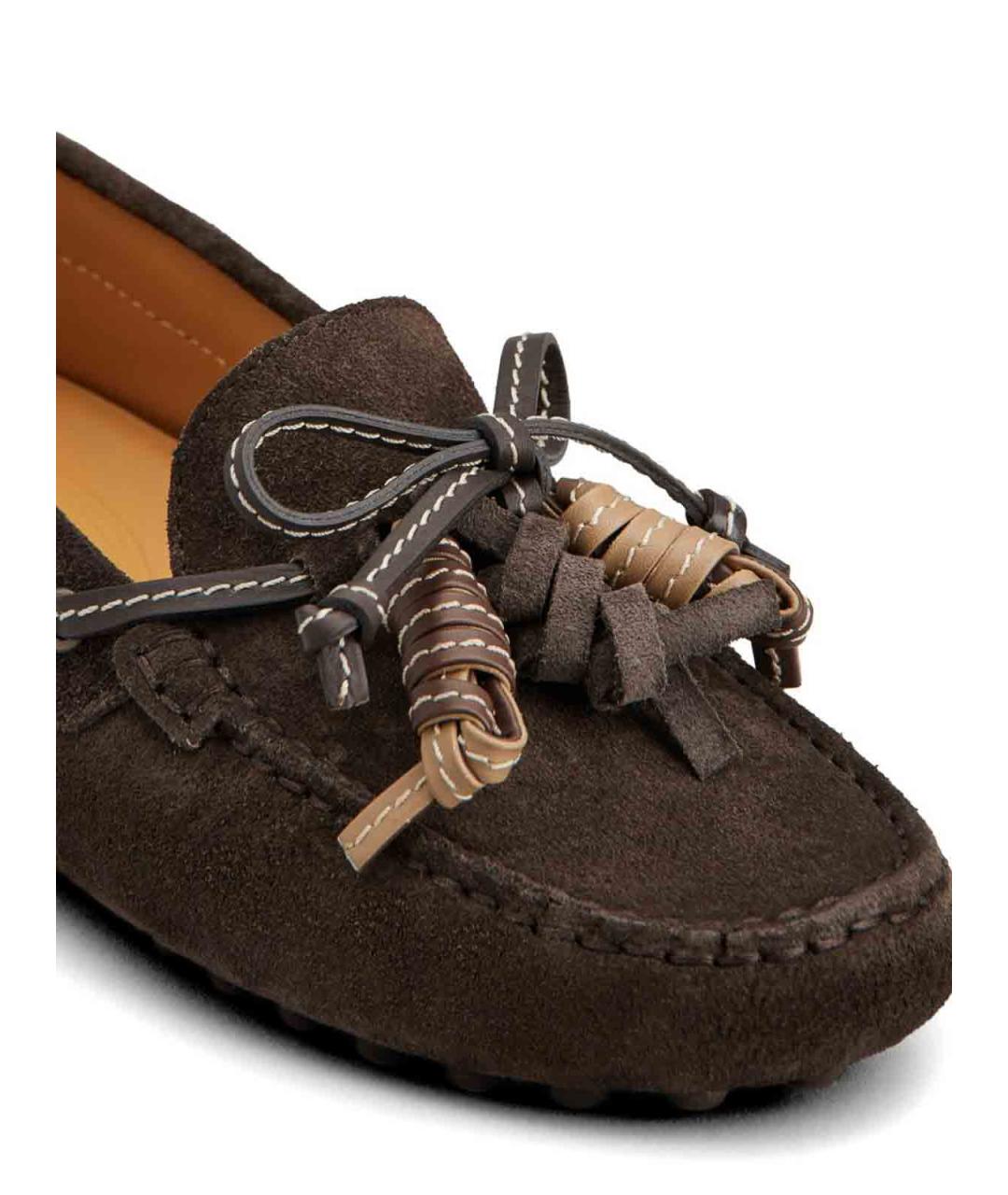 TOD'S Коричневые замшевые лоферы, фото 5