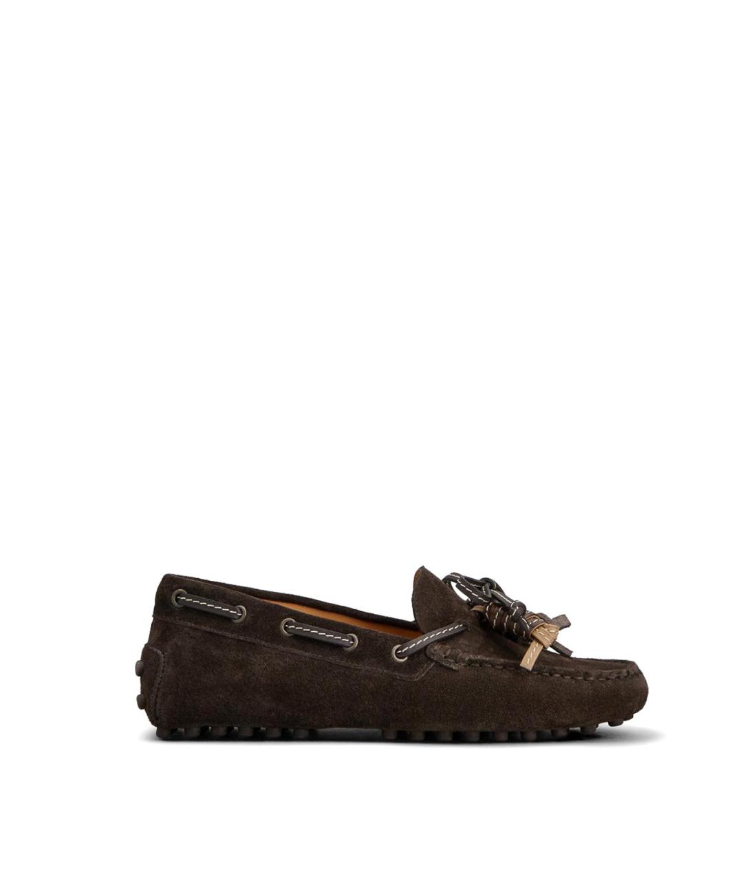 TOD'S Коричневые замшевые лоферы, фото 1