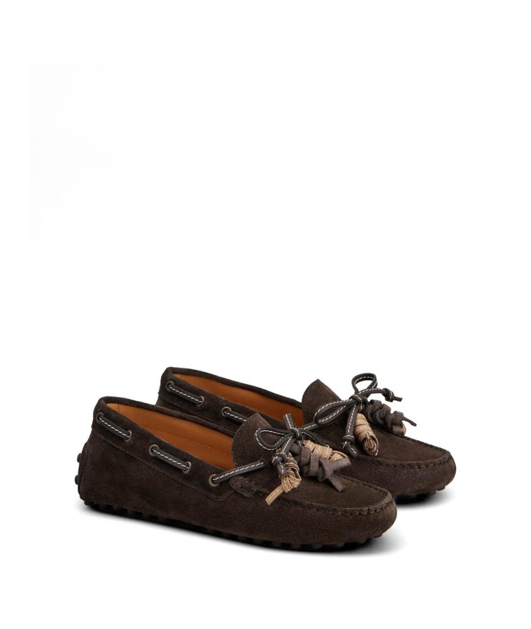 TOD'S Коричневые замшевые лоферы, фото 3